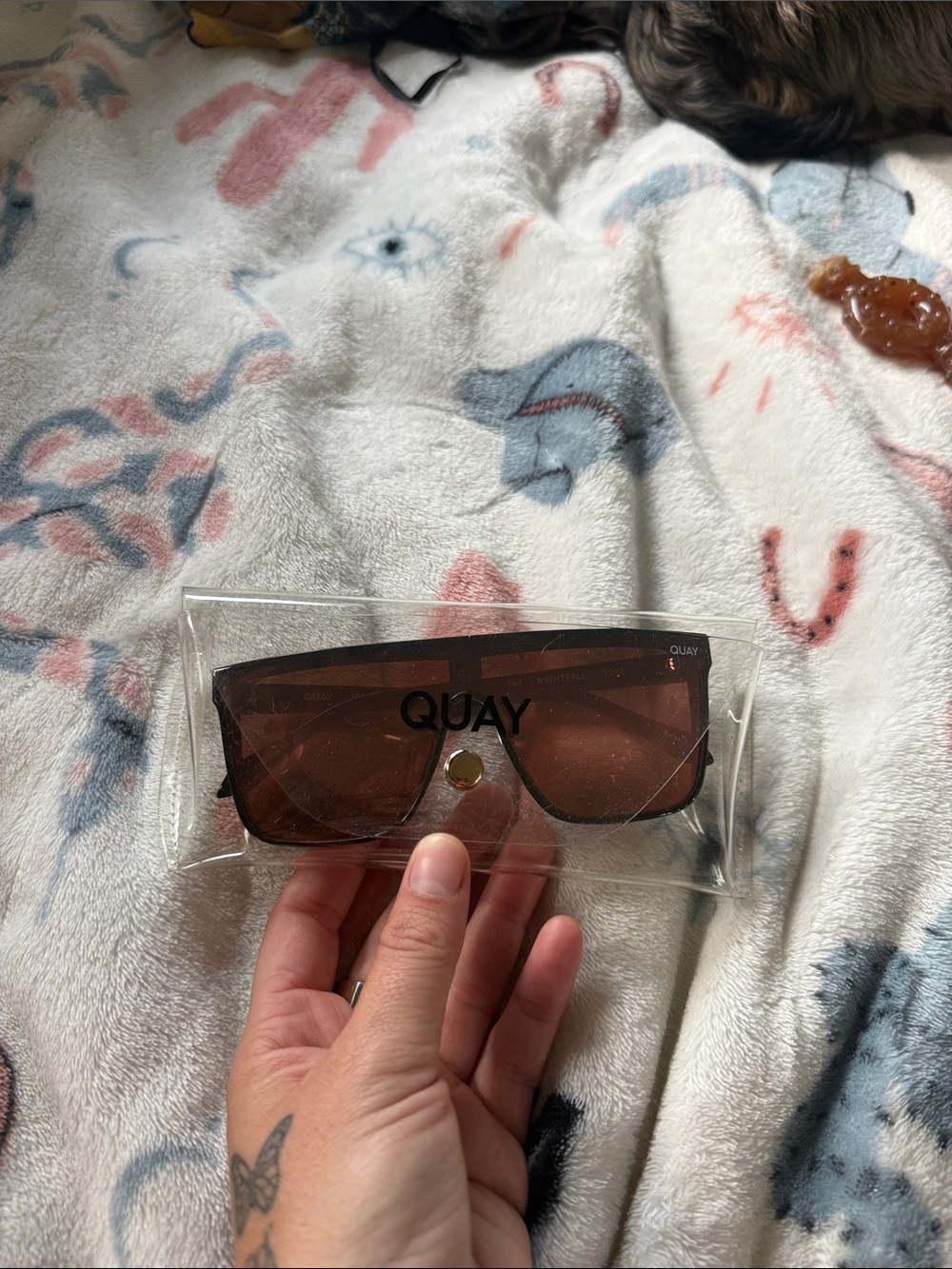 Quay Australia Shield Sunglasses with Clear Case
